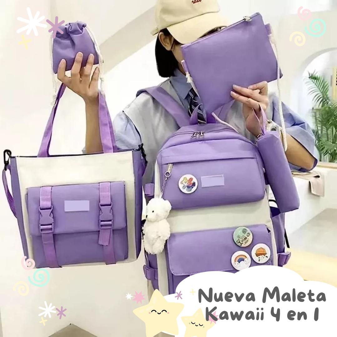 Nueva Maleta Kawaii 5 en 1 - Versátil y hermosa al mejor estilo coreano 🇰🇷40% OFF – Solo por Hoy