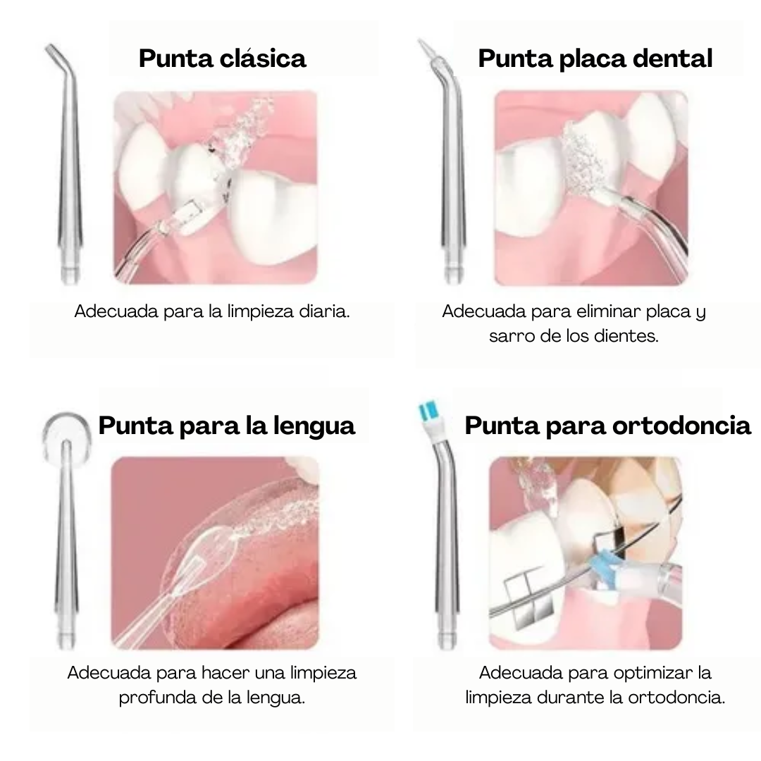 Irrigador Dental Portátil – Sin residuos, sin mal aliento – 🏷️ 40% DCTO – Solo por Hoy.