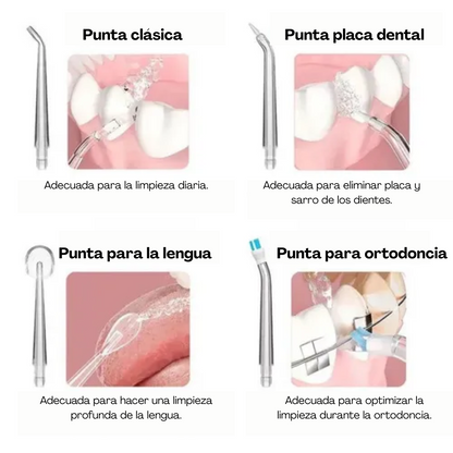 Irrigador Dental Portátil – Sin residuos, sin mal aliento – 🏷️ 40% DCTO – Solo por Hoy.