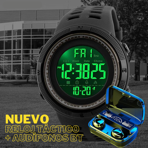 NUEVO COMBO RELOJ TÁCTICO + AUDÍFONOS BT