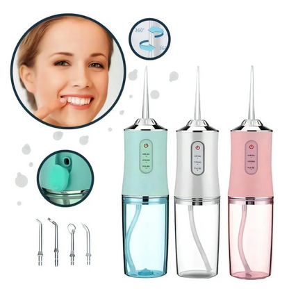 Irrigador Dental Portátil – Sin residuos, sin mal aliento – 🏷️ 40% DCTO – Solo por Hoy.
