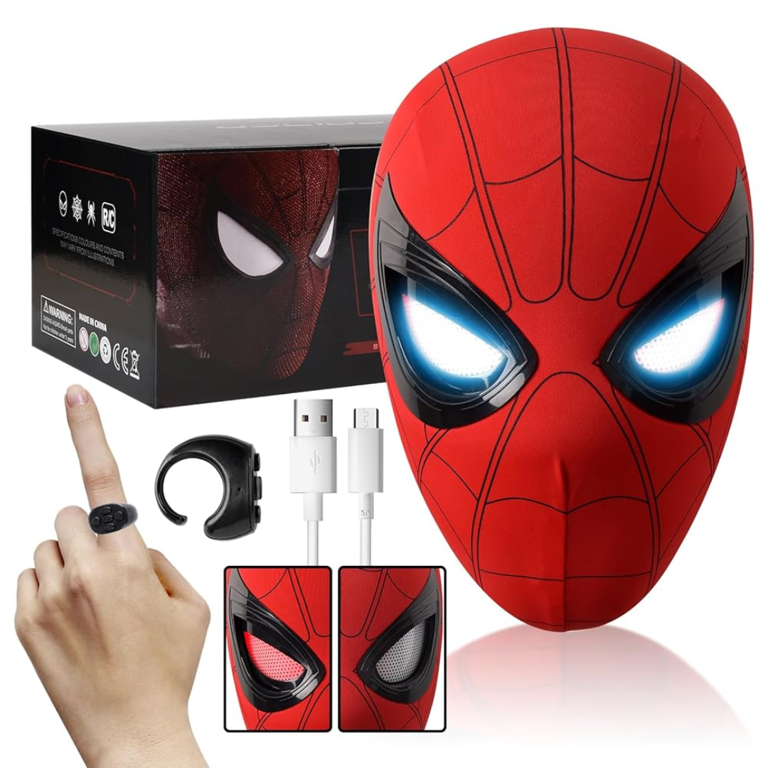 🕷️Máscara con movimiento Spiderman: GRATIS Guante Lanzador - Sorprende en Halloween 🎃 / 50% OFF Oferta de lanzamiento.