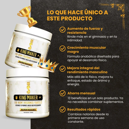 King Maker - Booster masculino en cápsulas / Reactiva tu biología y aumenta tu energía - 35% OFF - Pocas unidades en Colombia