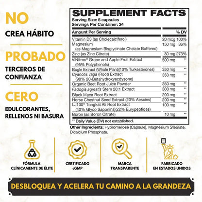 King Maker - Booster masculino en cápsulas / Reactiva tu biología y aumenta tu energía - 35% OFF - Pocas unidades en Colombia