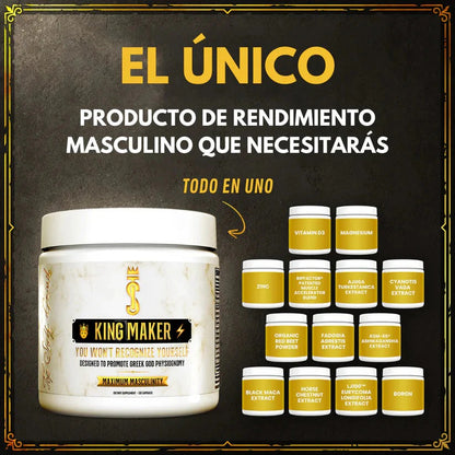 King Maker - Booster masculino en cápsulas / Reactiva tu biología y aumenta tu energía - 35% OFF - Pocas unidades en Colombia